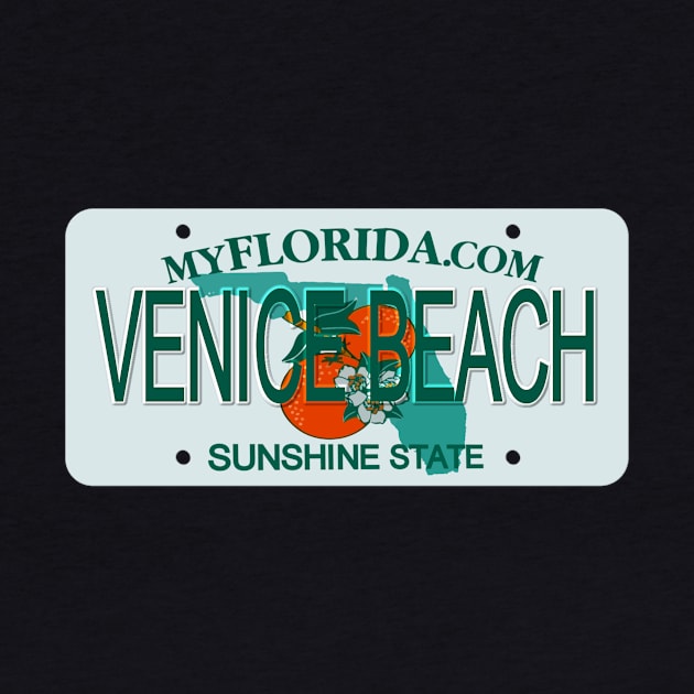 Venice Beach Florida License Plate by Mel's Designs